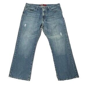 Express X2 Denim Low Rise Boot Cut Blue Jeans M11 Slim Sz W36 L30